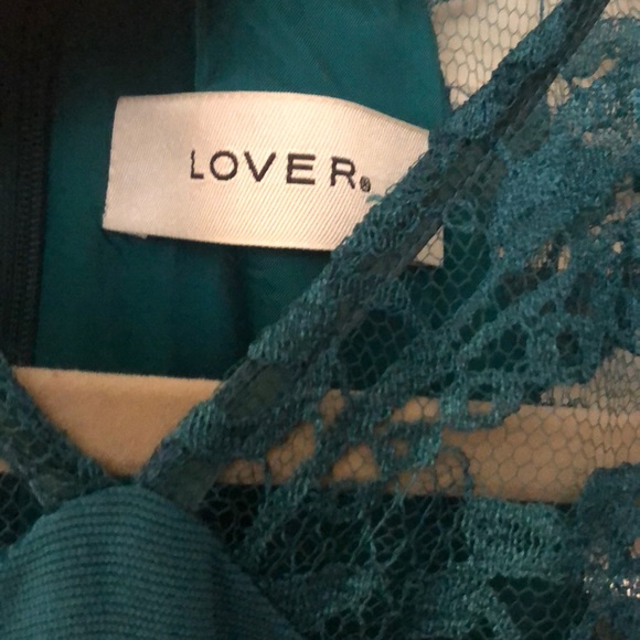NWOT LOVER Forest Green Lace Dress, Size 6 - Picture 4 of 7